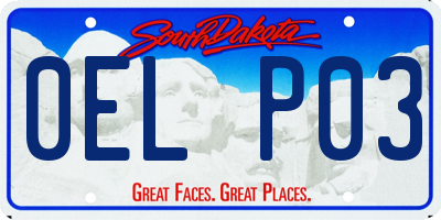 SD license plate 0ELP03