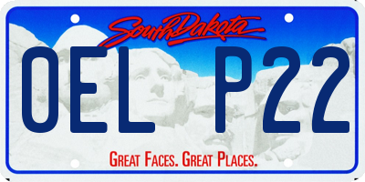 SD license plate 0ELP22