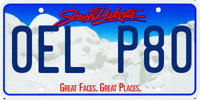 SD license plate 0ELP80
