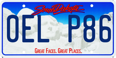 SD license plate 0ELP86