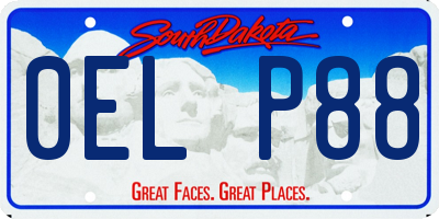 SD license plate 0ELP88