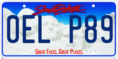 SD license plate 0ELP89