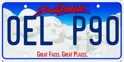 SD license plate 0ELP90