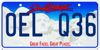 SD license plate 0ELQ36