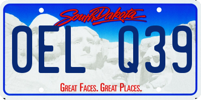 SD license plate 0ELQ39