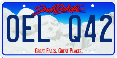SD license plate 0ELQ42