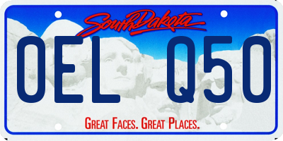 SD license plate 0ELQ50