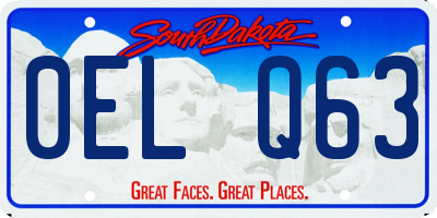 SD license plate 0ELQ63