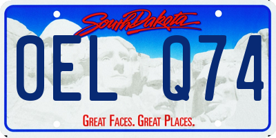 SD license plate 0ELQ74