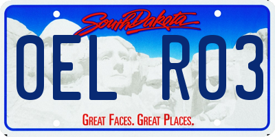 SD license plate 0ELR03