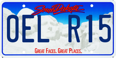 SD license plate 0ELR15
