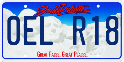 SD license plate 0ELR18