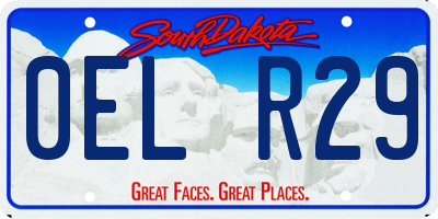 SD license plate 0ELR29