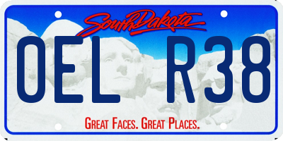 SD license plate 0ELR38