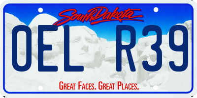 SD license plate 0ELR39