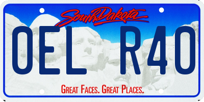 SD license plate 0ELR40