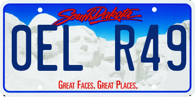 SD license plate 0ELR49