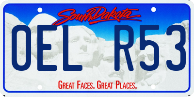 SD license plate 0ELR53