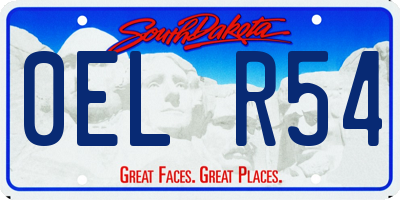 SD license plate 0ELR54