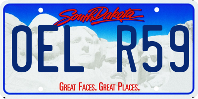 SD license plate 0ELR59