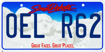 SD license plate 0ELR62