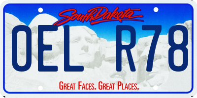 SD license plate 0ELR78