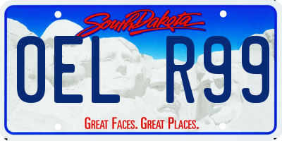 SD license plate 0ELR99