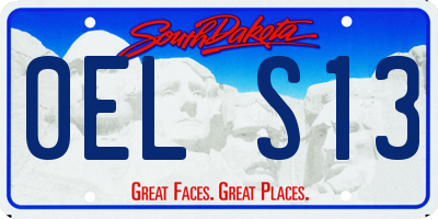 SD license plate 0ELS13