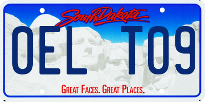 SD license plate 0ELT09