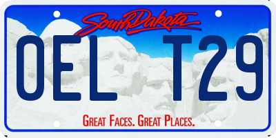SD license plate 0ELT29