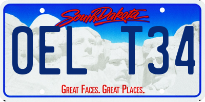 SD license plate 0ELT34