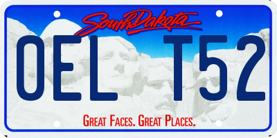 SD license plate 0ELT52
