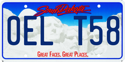 SD license plate 0ELT58