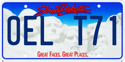 SD license plate 0ELT71