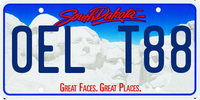 SD license plate 0ELT88