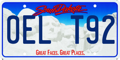 SD license plate 0ELT92