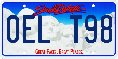 SD license plate 0ELT98