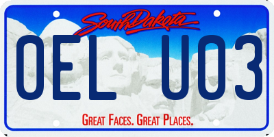 SD license plate 0ELU03