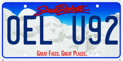 SD license plate 0ELU92