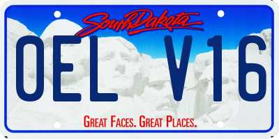 SD license plate 0ELV16