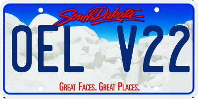 SD license plate 0ELV22