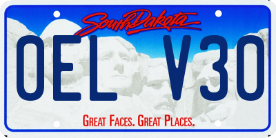SD license plate 0ELV30