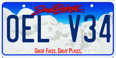 SD license plate 0ELV34