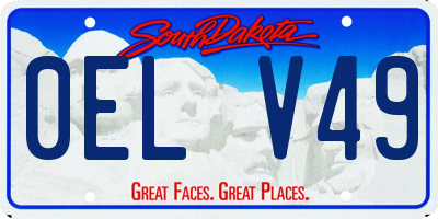 SD license plate 0ELV49