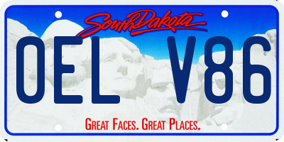 SD license plate 0ELV86