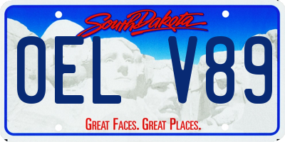 SD license plate 0ELV89