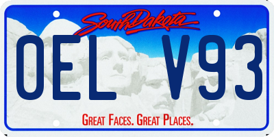 SD license plate 0ELV93