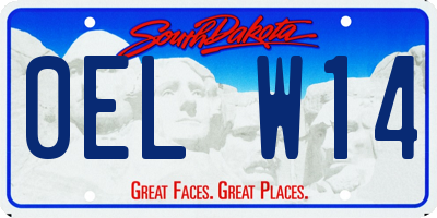 SD license plate 0ELW14