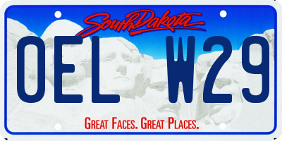 SD license plate 0ELW29