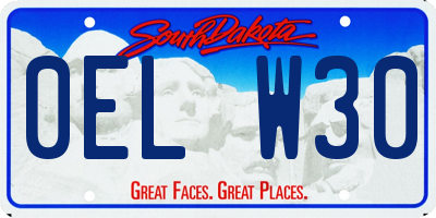 SD license plate 0ELW30